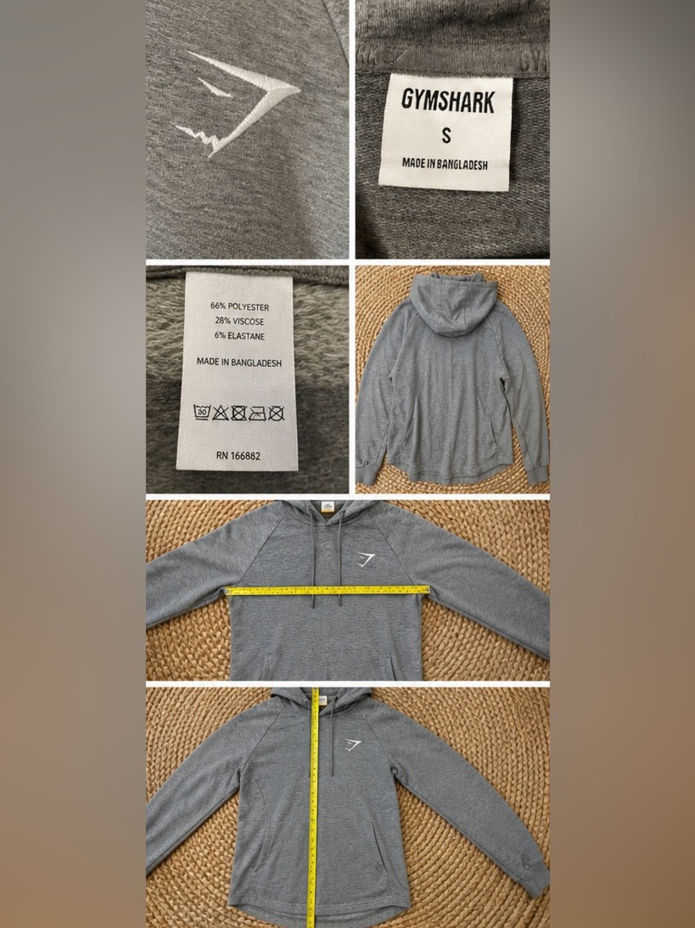 Gymshark Pullover Hoodie Women’s Small Heather Gray Athletic Athleisure Sweater - Picture 2 of 9